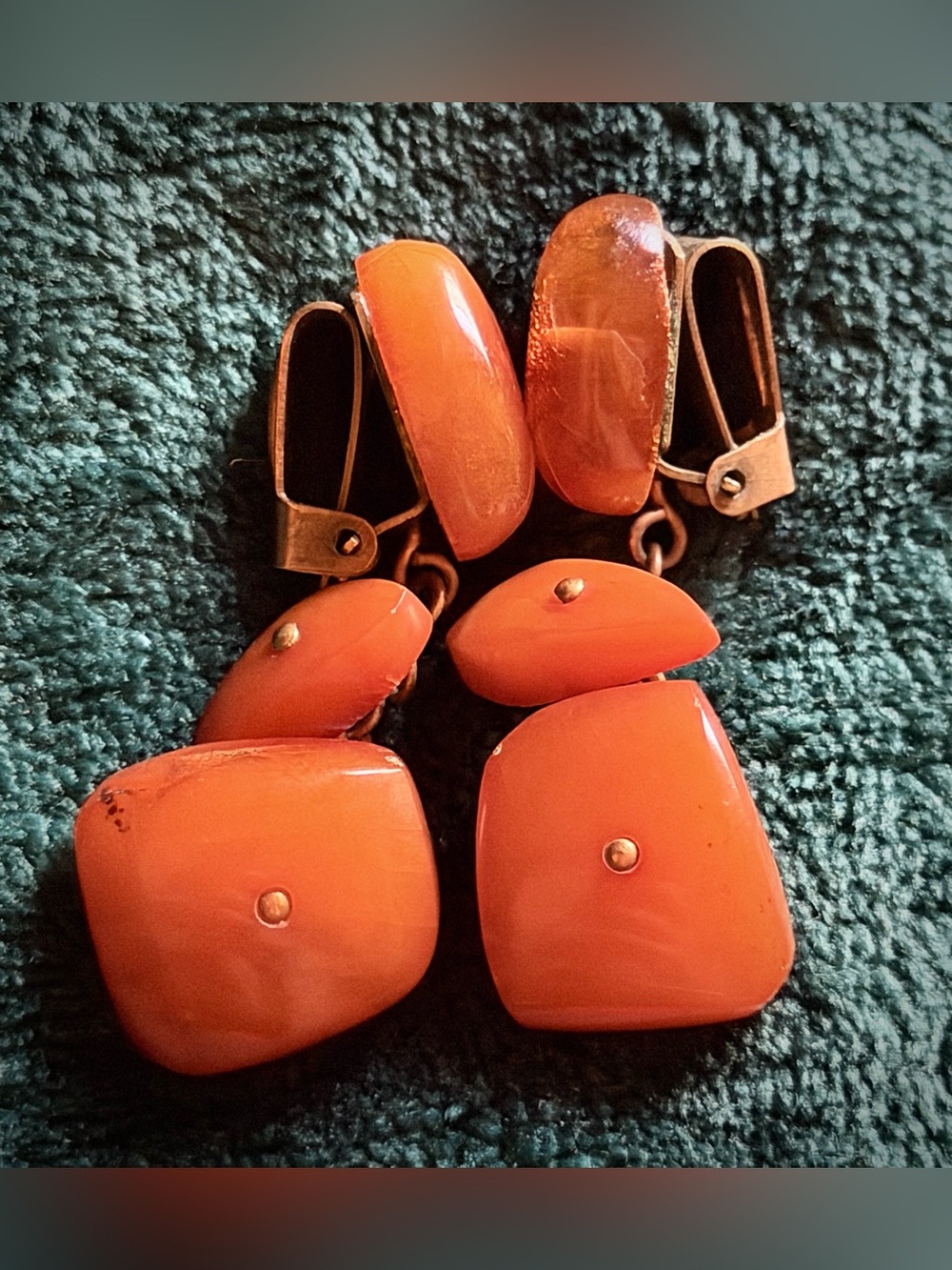 49.2 carat Lithuanian Baltic Amber (w/inclusions) silver clip earrings